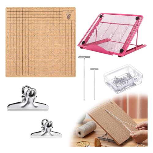 Benssey Makramee-Brett-Set mit T-Nadel-Clip, Strick- und Bastelhelfer, Makramee- und Knüpfbrett, Makramee-Zubehör S von Benssey