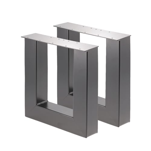Bankgestell U 80/80 aus pulverbeschichtetem Stahl – Höhe 40 cm, Tiefe 40 cm, Profil 80x80 mm, stabiles Stahlgestell ohne Lehne für Sitzbank & Möbelbau (Schwarz matt, 2er-Set) von Bentatec
