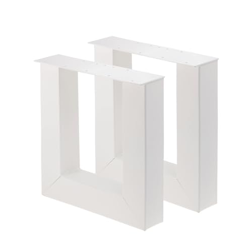 Bankgestell U 80/80 aus pulverbeschichtetem Stahl – Höhe 40 cm, Tiefe 40 cm, Profil 80x80 mm, stabiles Stahlgestell ohne Lehne für Sitzbank & Möbelbau (Weiß glänzend, 2er-Set) von Bentatec