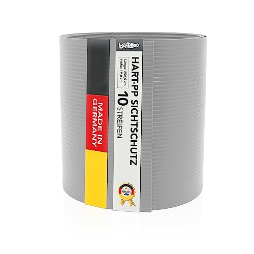 Bentatec Guck Nich® Sichtschutz-Streifen Hart-PP (10 Streifen | Fenstergrau (RAL 7040)) von Bentatec