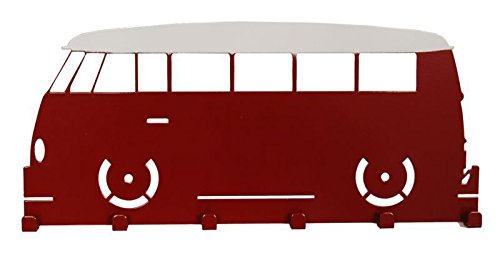 Bentatec Schlüsselbrett T1 Fensterbus Optik - Schlüsselbord- Oldtimer- rubin rot/weiß von Bentatec