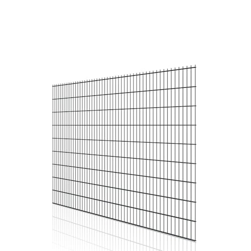 DV Doppelstabmatte 6/5/6 Stahl pulverbeschichtet | 2,5 m breit | Anthrazit RAL 7016 oder Moosgrün RAL 6005 | Gittermatte aus vorverzinkten Drähten (Anthrazit RAL 7016, 1830 mm) von Bentatec