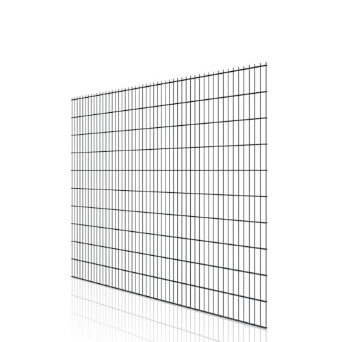 DV Doppelstabmatte 6/5/6 Stahl pulverbeschichtet | 2,5 m breit | Anthrazit RAL 7016 oder Moosgrün RAL 6005 | Gittermatte aus vorverzinkten Drähten (Anthrazit RAL 7016, 2030 mm) von Bentatec