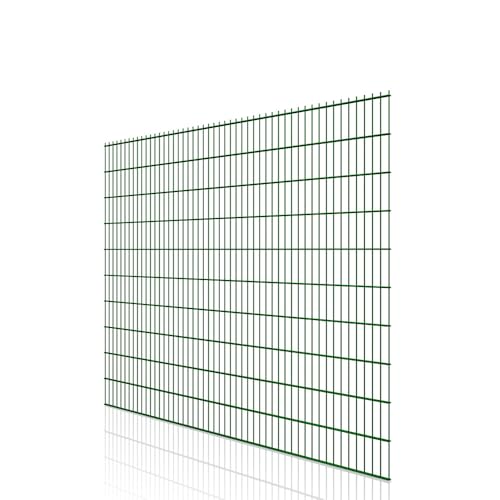 Doppelstabmatte 6/5/6 – 2,5 m breit – feuerverzinkt & pulverbeschichtet – in verschiedenen Höhen – Maschenweite 50x200 mm – Feuerverzinkt, Anthrazit oder Moosgrün (Moosgrün RAL 6005, 2030 mm) von Bentatec