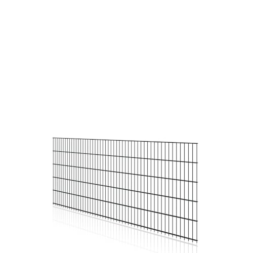 Doppelstabmatte 8/6/8 – 2,5 m breit – feuerverzinkt & pulverbeschichtet – verschiedene Höhen – Maschenweite 50x200 mm – Feuerverzinkt, Anthrazit, Moosgrün (Anthrazit RAL 7016, 1030 mm) von Bentatec