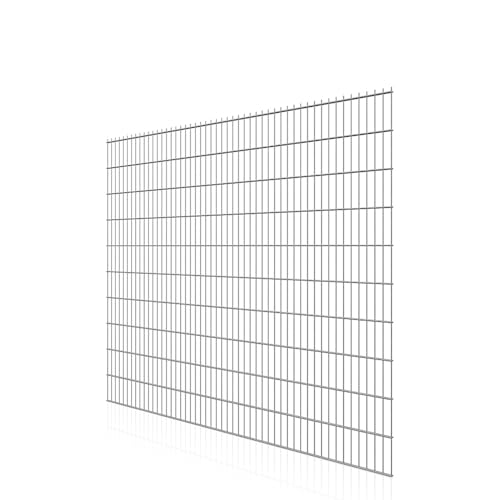Doppelstabmatte 8/6/8 – 2,5 m breit – feuerverzinkt & pulverbeschichtet – verschiedene Höhen – Maschenweite 50x200 mm – Feuerverzinkt, Anthrazit, Moosgrün (Feuerverzinkt, 2030 mm) von Bentatec
