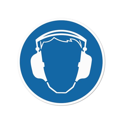 Hinweisschild „Ohrenschutz tragen“ – genormt nach DIN EN ISO 7010 & ASR A1.3 (2013) – Alu-Dibond, Aufkleber, Reflektorfolie oder Magnetschild – verschiedene Größen (Magnetschild, Ø 30 cm) von Bentatec