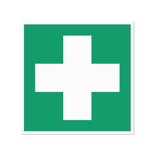 Hinweisschild Erste Hilfe – genormt nach ISO 7010, ASR A1.3, DIN 4844 – Alu-Dibond, Aufkleber, Reflektorfolie oder Magnetschild – verschiedene Größen (Aufkleber, 30 x 30 cm) von Bentatec