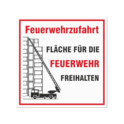 Hinweisschild Feuerwehrzufahrt – Parkplatzschild Zufahrt freihalten – Alu-Dibond, Aufkleber, Reflektorfolie oder Magnetschild – verschiedene Größen (Alu-Dibond, 20 x 20 cm) von Bentatec