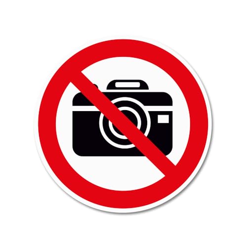 Hinweisschild Fotografieren verboten – genormt nach DIN EN ISO 7010 & ASR A1.3 (2013) – Alu-Dibond, Aufkleber, Reflektorfolie oder Magnetschild – verschiedene Größen (Alu-Dibond, Ø 10 cm) von Bentatec