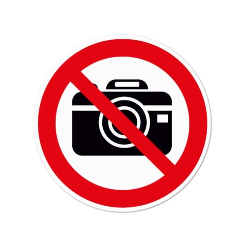 Hinweisschild Fotografieren verboten – genormt nach DIN EN ISO 7010 & ASR A1.3 (2013) – Alu-Dibond, Aufkleber, Reflektorfolie oder Magnetschild – verschiedene Größen (Magnetschild, Ø 30 cm) von Bentatec