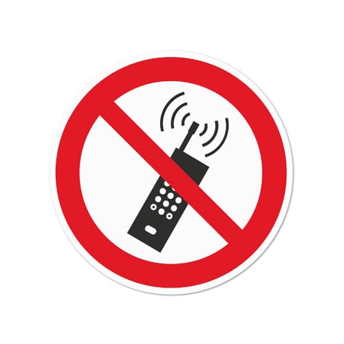 Hinweisschild Handyverbot – genormt nach DIN EN ISO 7010 & ASR A1.3 (2013) – Alu-Dibond, Aufkleber, Reflektorfolie oder Magnetschild – verschiedene Größen (Aufkleber, Ø 10 cm) von Bentatec