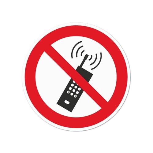 Hinweisschild Handyverbot – genormt nach DIN EN ISO 7010 & ASR A1.3 (2013) – Alu-Dibond, Aufkleber, Reflektorfolie oder Magnetschild – verschiedene Größen (Magnetschild, Ø 10 cm) von Bentatec
