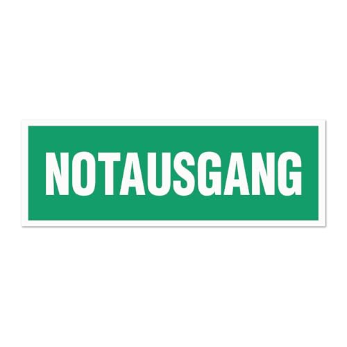 Hinweisschild Notausgang 29x10 cm – Alu-Dibond Schild, Aufkleber, Reflektorfolie oder Magnetschild – Fluchtwegschild für Innen & Außen (Reflektorfolie) von Bentatec