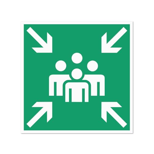 Hinweisschild Sammelstelle – genormt nach DIN EN ISO 7010 & ASR A1.3 (2013) – Alu-Dibond, Aufkleber, Reflektorfolie oder Magnetschild – verschiedene Größen (Aufkleber, 30 x 30 cm) von Bentatec