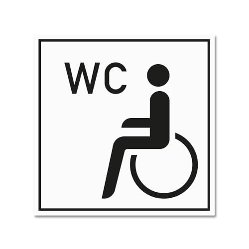Hinweisschild WC Behindertengerecht – Toilettenschild barrierefrei – Alu-Dibond, Aufkleber, Reflektorfolie oder Magnetschild – verschiedene Größen (Alu-Dibond, 20 x 20 cm) von Bentatec