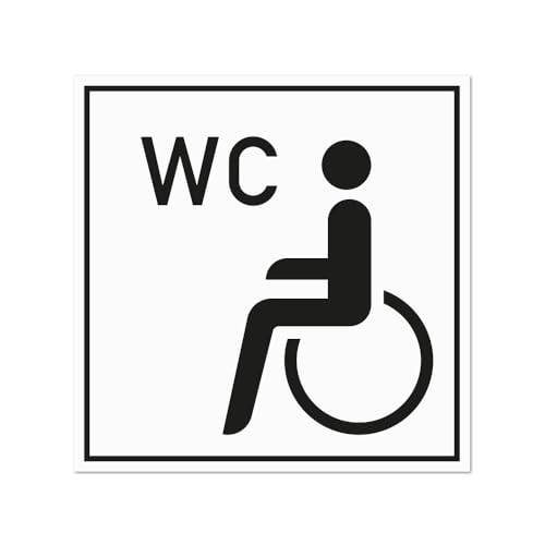 Hinweisschild WC Behindertengerecht – Toilettenschild barrierefrei – Alu-Dibond, Aufkleber, Reflektorfolie oder Magnetschild – verschiedene Größen (Reflektorfolie, 10 x 10 cm) von Bentatec
