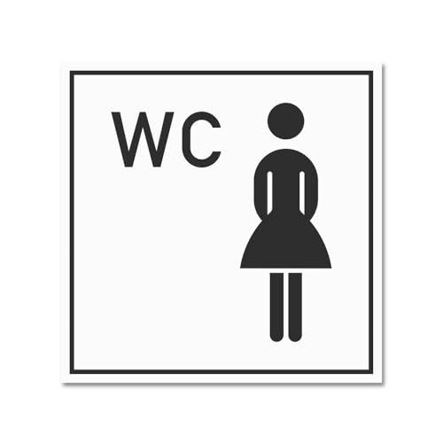Hinweisschild WC Damen – Toilettenschild für Damen-WC – Alu-Dibond, Aufkleber, Reflektorfolie oder Magnetschild – verschiedene Größen (Alu-Dibond, 20 x 20 cm) von Bentatec