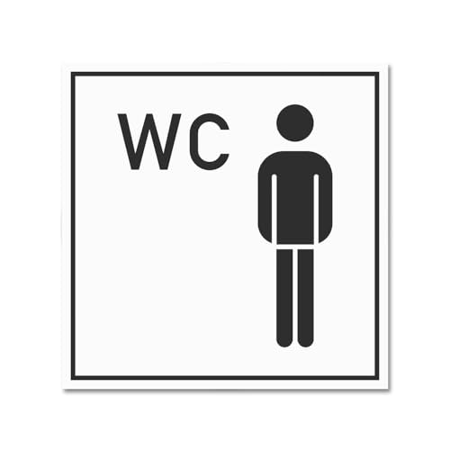 Hinweisschild WC Herren – Toilettenschild für Herren-WC – Alu-Dibond, Aufkleber, Reflektorfolie oder Magnetschild – verschiedene Größen (Alu-Dibond, 30 x 30 cm) von Bentatec