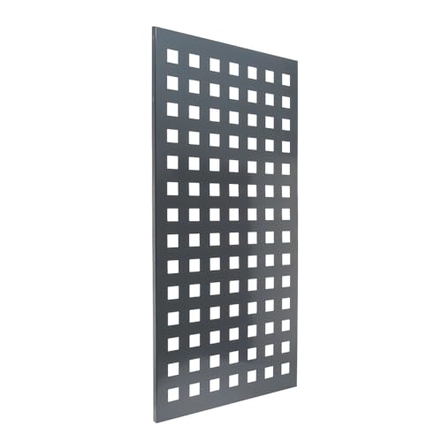 Schmuckblech Olivia für Doppelstabmattenzaun – 2 mm Aluminium 930 mm breit – Längen wählbar – 60x60 mm Lochung – pulverbeschichtet Anthrazit Moosgrün Fenstergrau (Anthrazit RAL 7016, 2030 mm) von Bentatec