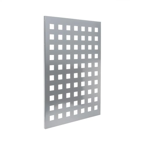Schmuckblech Olivia für Doppelstabmattenzaun – 2 mm Aluminium 930 mm breit – Längen wählbar – 60x60 mm Lochung – pulverbeschichtet Anthrazit Moosgrün Fenstergrau (Fenstergrau RAL 7040, 1430 mm) von Bentatec