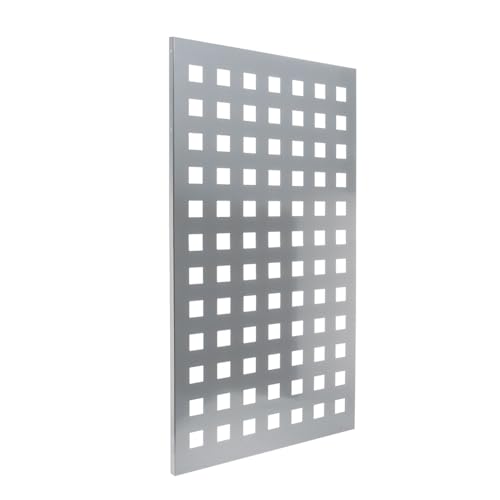 Schmuckblech Olivia für Doppelstabmattenzaun – 2 mm Aluminium 930 mm breit – Längen wählbar – 60x60 mm Lochung – pulverbeschichtet Anthrazit Moosgrün Fenstergrau (Fenstergrau RAL 7040, 1630 mm) von Bentatec
