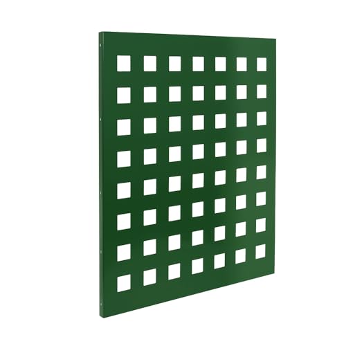 Schmuckblech Olivia für Doppelstabmattenzaun – 2 mm Aluminium 930 mm breit – Längen wählbar – 60x60 mm Lochung – pulverbeschichtet Anthrazit Moosgrün Fenstergrau (Moosgrün RAL 6005, 1030 mm) von Bentatec