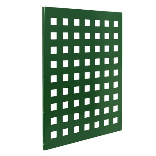 Schmuckblech Olivia für Doppelstabmattenzaun – 2 mm Aluminium 930 mm breit – Längen wählbar – 60x60 mm Lochung – pulverbeschichtet Anthrazit Moosgrün Fenstergrau (Moosgrün RAL 6005, 1230 mm) von Bentatec