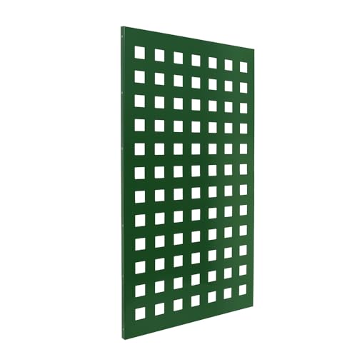 Schmuckblech Olivia für Doppelstabmattenzaun – 2 mm Aluminium 930 mm breit – Längen wählbar – 60x60 mm Lochung – pulverbeschichtet Anthrazit Moosgrün Fenstergrau (Moosgrün RAL 6005, 1630 mm) von Bentatec