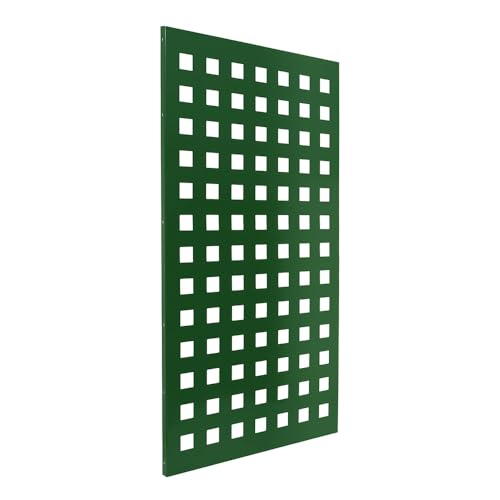 Schmuckblech Olivia für Doppelstabmattenzaun – 2 mm Aluminium 930 mm breit – Längen wählbar – 60x60 mm Lochung – pulverbeschichtet Anthrazit Moosgrün Fenstergrau (Moosgrün RAL 6005, 1830 mm) von Bentatec