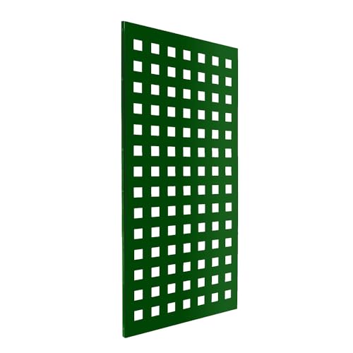 Schmuckblech Olivia für Doppelstabmattenzaun – 2 mm Aluminium 930 mm breit – Längen wählbar – 60x60 mm Lochung – pulverbeschichtet Anthrazit Moosgrün Fenstergrau (Moosgrün RAL 6005, 2030 mm) von Bentatec