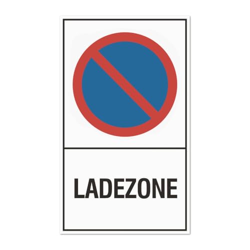 Warnschild Eingeschränktes Halteverbot Ladezone – Verkehrsschild – Alu-Dibond Schild, Aufkleber, Reflektorfolie oder Magnetschild – verschiedene Größen (Aufkleber, 33 x 20 cm) von Bentatec