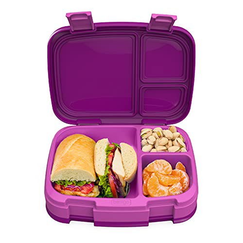 Bentgo Frische,Auslaufsichere, vielseitige 4-Fächer-Bento-Stil Lunchbox mit herausnehmbarer Trennwand,BPA-freie, lebensmittelechte Materialien (Lila) von Bentgo