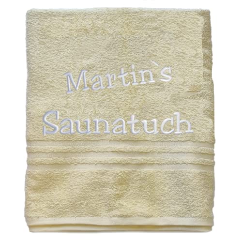 Bentini Saunatuch | Gr. 70 x 200 cm | Personalisiert | Individuell | Geeignet als Geschenkidee | Hohe Saugfähigkeit | Lange Haltbarkeit (vanille) von Bentini