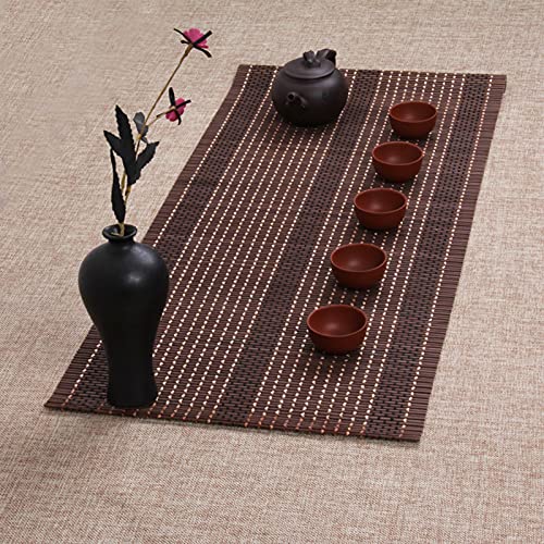 Bentrance Tischläufer Bambus Tischläufer Im Japanischen Stil, Handgewebtes Rutschfestes Tablemat, Home Küche Couchtisch Tischsets, Braun/Kaffee Farbe (Size : 60cm x 100cm (24" x 39")) von Bentrance