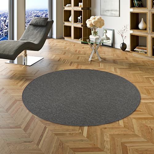 Bentzon Teppich Flachgewebe Anthrazit Grau Rund in 7 Größen Bentzon Teppich Flachgewebe Anthrazit Grau Rund in 7 Größen von Bentzon