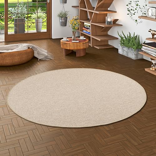 Bentzon Teppich Flachgewebe Braun Rund in 7 Größen von Bentzon