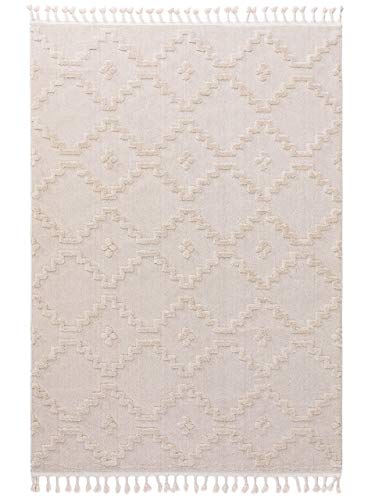 benuta pop Teppich OYO - Kunstfaser - Rechteckig & im Style: Geometrisch, Boho-Style - Pflegeleicht für Wohnzimmer Schlafzimmer, Cream, 160x230 cm von benuta