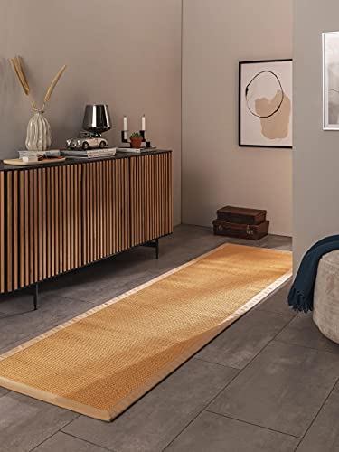 benuta Nest Sisalteppich Sana - 100% Sisal - Läufer & im Style: Bordüre, Uni, Natural Living - Pflegeleicht für Wohnzimmer Schlafzimmer, Beige, 70x240 cm von benuta