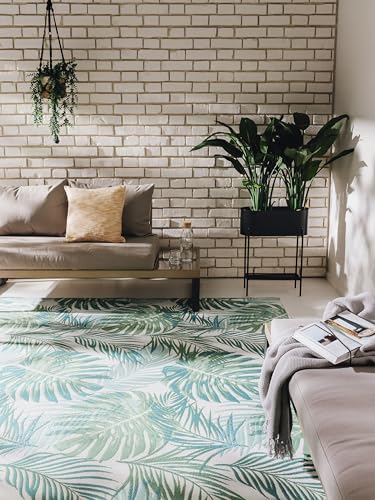 benuta In- & Outdoor-Teppich ARTIS Grün 80 x 165 cm - Farbenfroher Teppich für Drinnen und Draußen - Für Fußbodenheizung geeignet von benuta