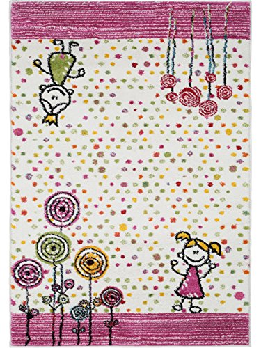 benuta Kinderteppich Noa Princess Pink 120x170 cm Spiel-und Kinderzimmer Teppich, Kunstfaser, 120 x 170 cm von benuta