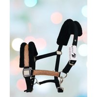 Show Headcollar Aus Fleece Fluff in Grau Mit Rosegold Glitzer Show Headcollar Aus Fleece Fluff in Grau Mit Rosegold Glitzer von BenzEquestrian