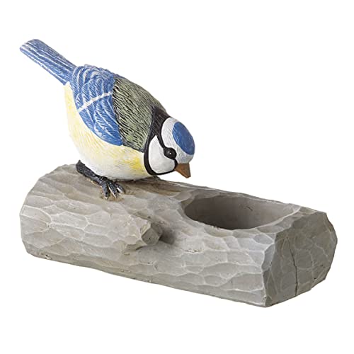 Teelichthalter Vogel - Blaumeise - 14 x 7 x 10 cm von Benza