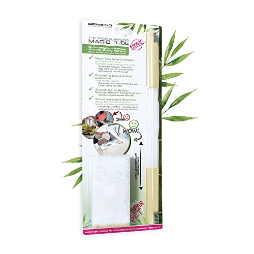 Die original BENZING Magic Tube Bambus Edition - der praktische Spültuchhalter und Haushalthelfer für jedes Spülbecken und jede Küche. Spar-Set mit nachhaltigem Bambus Allzweck-Reinigungstuch., Beige von XGAGHB