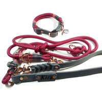 Hundehalsband Verstellbar | Hundeleine 2M in Beere Mit Lederhandschlaufe 3Fach Personalisierbar Namen Hundehalsband Verstellbar | Hundeleine 2M in Beere Mit Lederhandschlaufe 3Fach Personalisierbar Namen von BenzoDesign