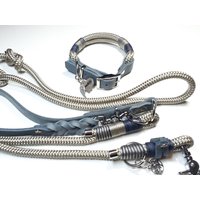 Hundehalsband Verstellbar | Taulederleine 2M in Grau Und Tan Hundeleine 3Fach Personalisierbar Mit Namen von BenzoDesign