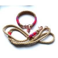 Hundehalsband Hundeleine Tauleinen Set Aus Gedrehtem Ppm in Beige von BenzoDesign