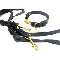 Hundeleine Und Hundehalsband Mit Karabinerverschluß Aus Fettleder von BenzoDesign