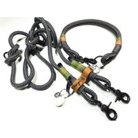 Hundehalsband Aus Tau Mit Karabinerverschluss | 3Fach Verstellbare Hundeleine 2, 5M in Anthrazit Halsbandset Für Kleine Und Große Hunde von BenzoDesign
