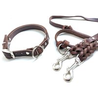 Zugstopphalsband Aus Fettleder | Hundehalsband Mit Verstellbarer Schnalle Umhängeleine 2M, 3Fach Verstellbar Personalisierbar Namen von BenzoDesign